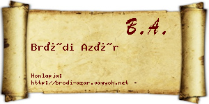 Bródi Azár névjegykártya